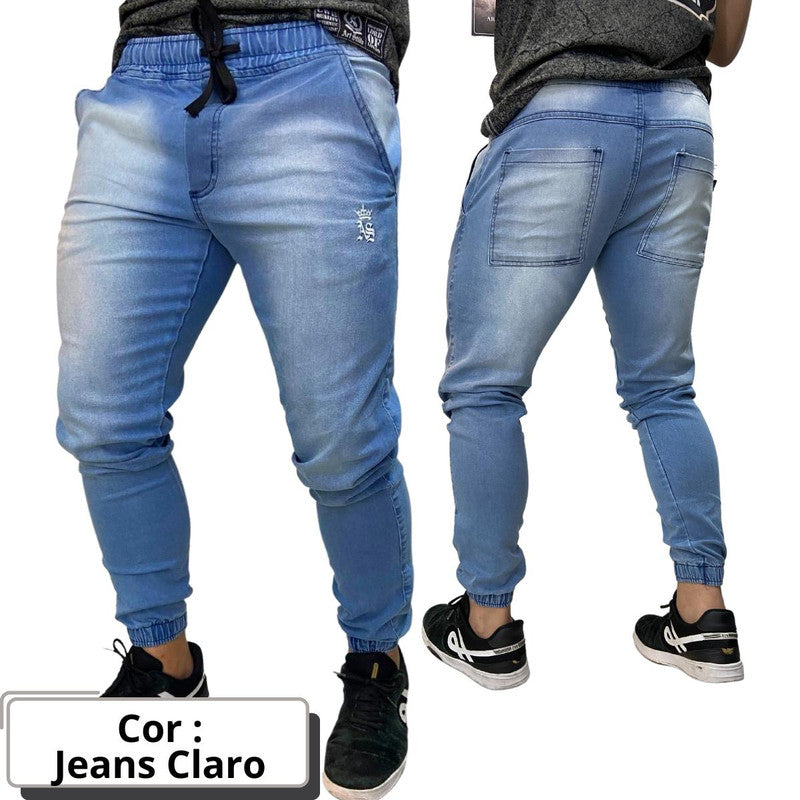 Calça Masculina CORES VARIADAS Jogger Jeans Sarja VISIONARY