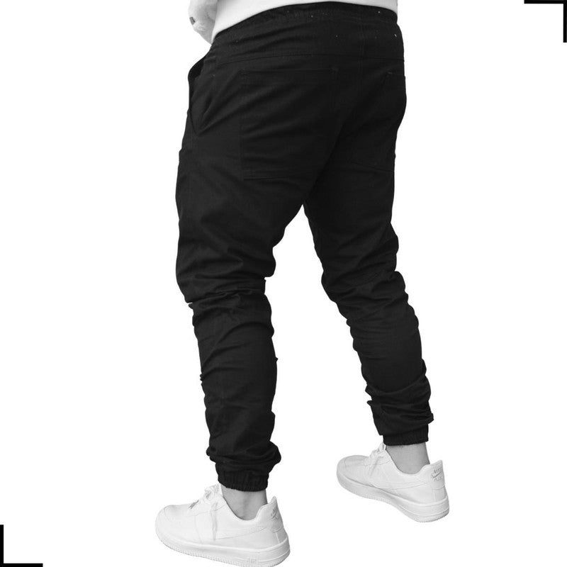 Calça Masculina PRETA Jogger Jeans Sarja VISIONARY