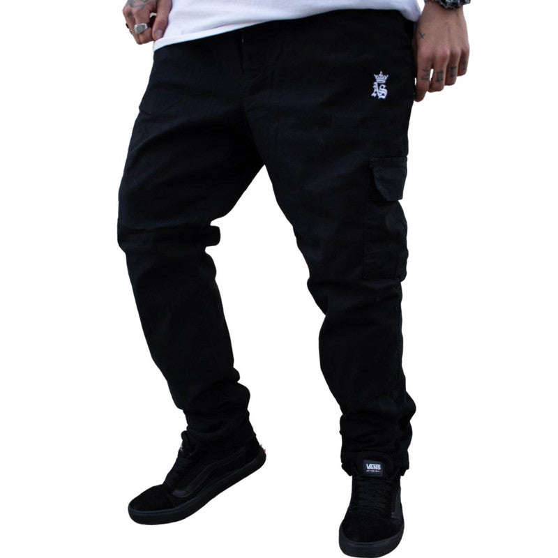 Calça Tradicional Reta Masculina PRETA UNSTOPPLABLE CARGO MODELO 2