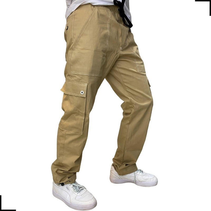 Calça Tradicional Reta Cargo BEGE Street Crew PLUS SIZE