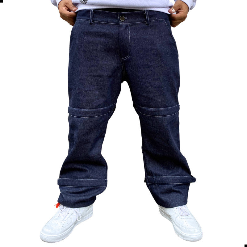 Calça Tradicional Reta Oversized JEANS ESCURO Prince OF Football N10