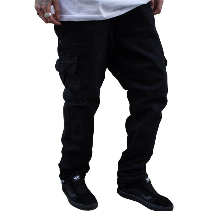 Calça Tradicional Reta Masculina PRETA UNSTOPPLABLE CARGO MODELO 2