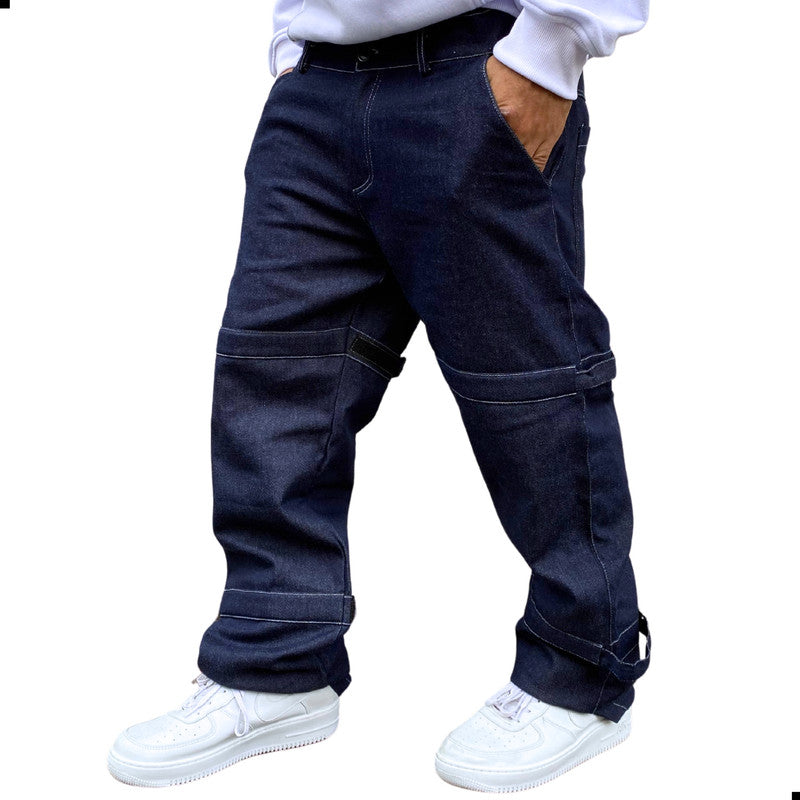 Calça Tradicional Reta Oversized JEANS ESCURO Prince OF Football N10