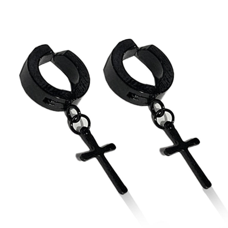 Brinco Aço 316L  Argola de Pressão 5 mm Com Cruz - EMR 001