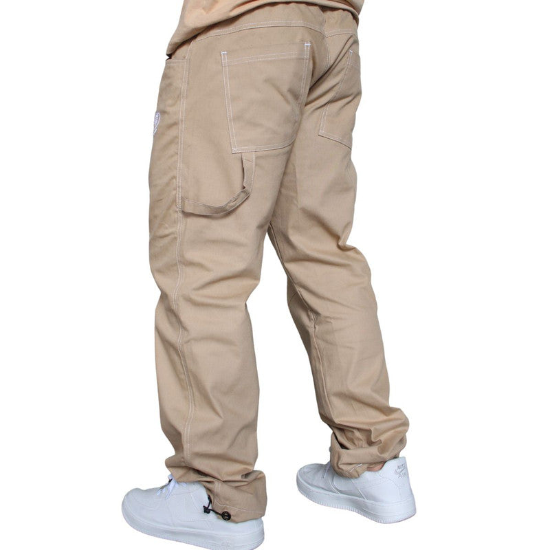 Calça Tradicional Reta Cargo BEGE Street Boss PLUS SIZE