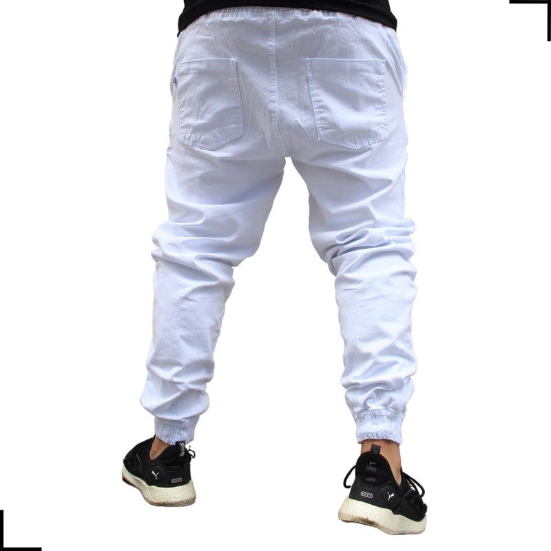 Calça Jogger Masculina BRANCA BIG LOGO PRETA PLUS SIZE