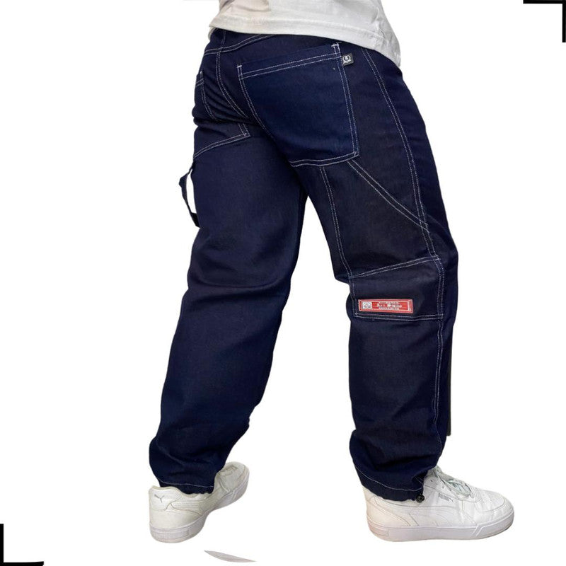 Calça Tradicional Reta Cargo JEANS Escuro Street Boss