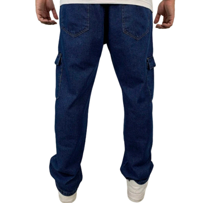 Calça Reta CARGO JEANS ESCURO Masculina Sarja The LEBRON J.