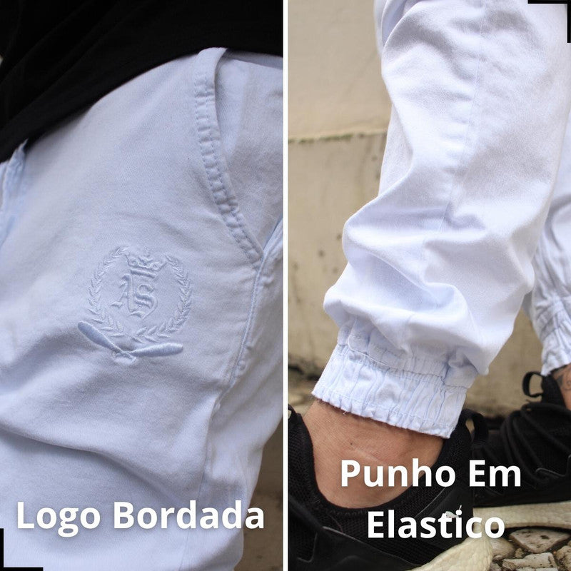Calça Jogger Masculina BRANCA BIG LOGO BRANCA