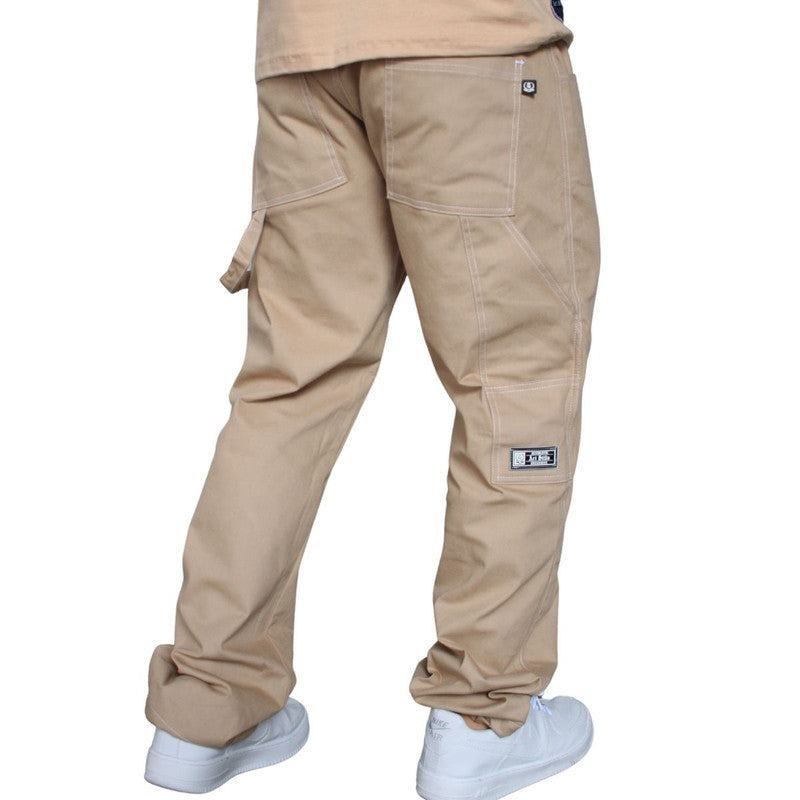 Calça Tradicional Reta Cargo BEGE Street Boss PLUS SIZE
