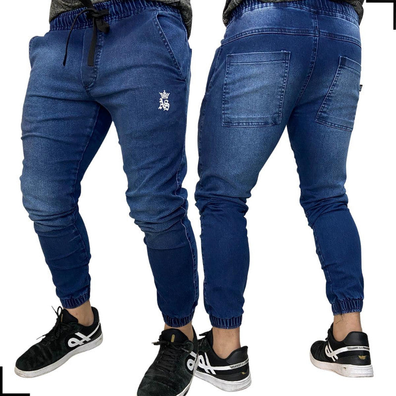 Calça Masculina AZUL ESCURO Jogger Jeans Sarja VISIONARY