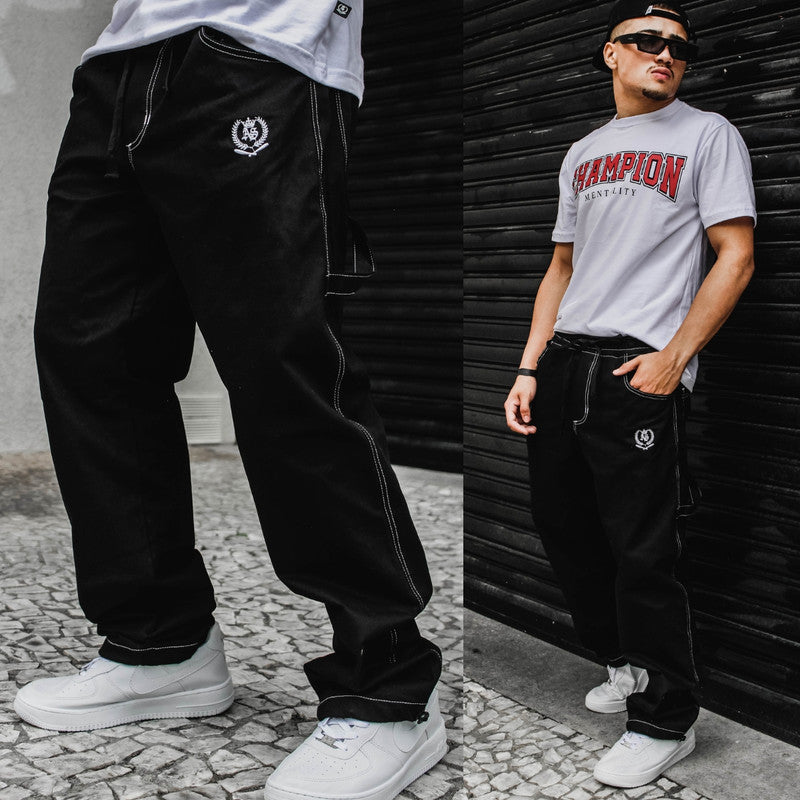 Calça Tradicional Reta Cargo PRETA Street Boss