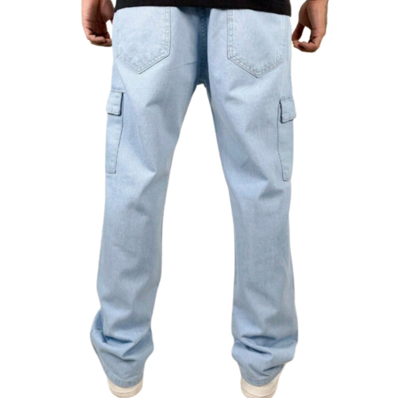 Calça Reta CARGO JEANS CLARO Masculina Sarja The LEBRON J.