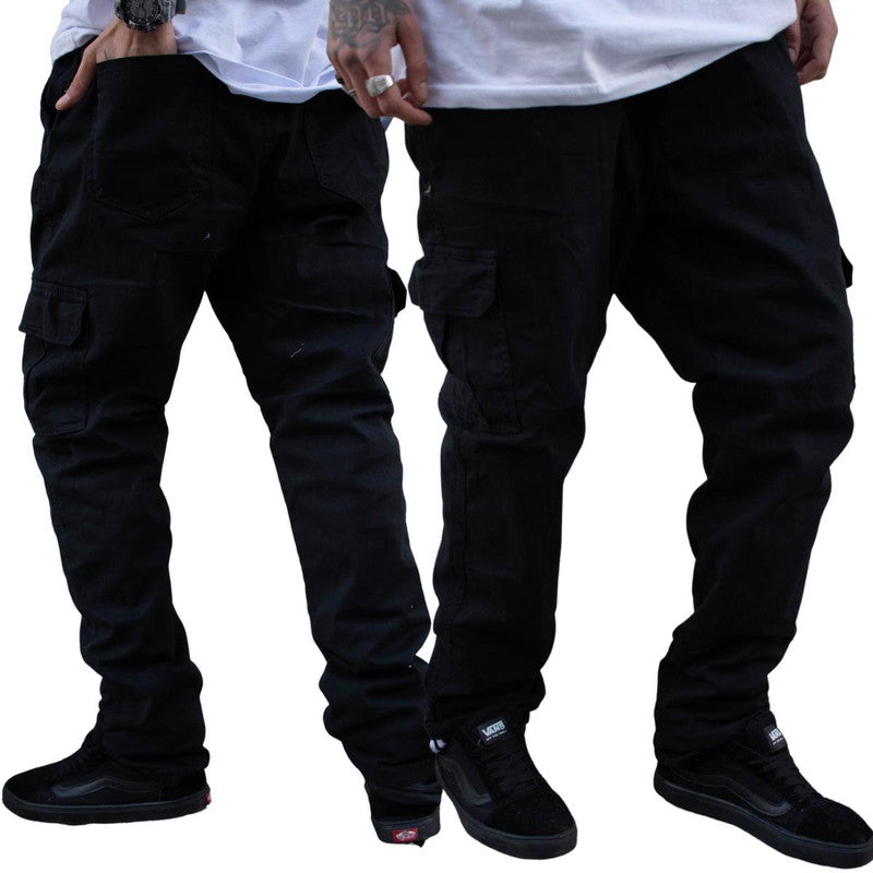 Calça Tradicional Reta Masculina PRETA UNSTOPPLABLE CARGO MODELO 2