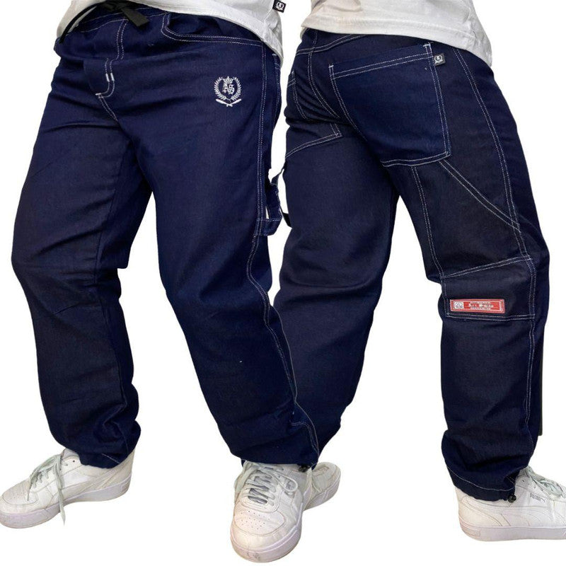 Calça Tradicional Reta Cargo JEANS Escuro Street Boss