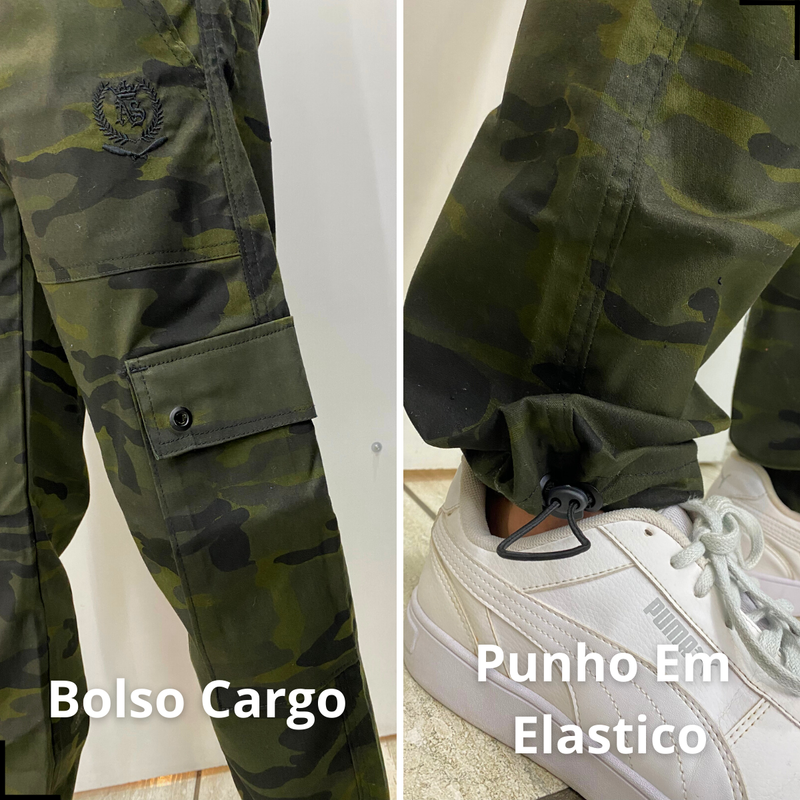 Calça Tradicional Reta Cargo CAMUFLADA Street Crew PLUS SIZE