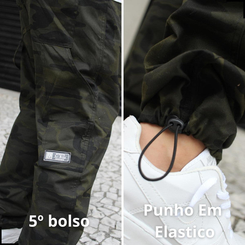 Calça Tradicional Reta Cargo CAMUFLADA Street Boss