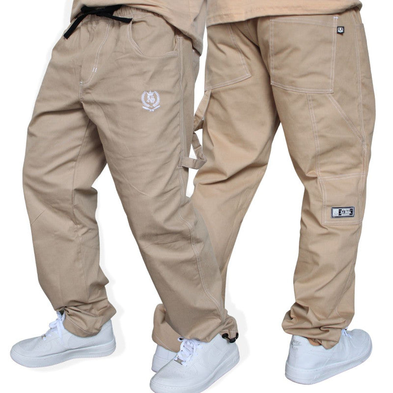 Calça Tradicional Reta Cargo BEGE Street Boss PLUS SIZE