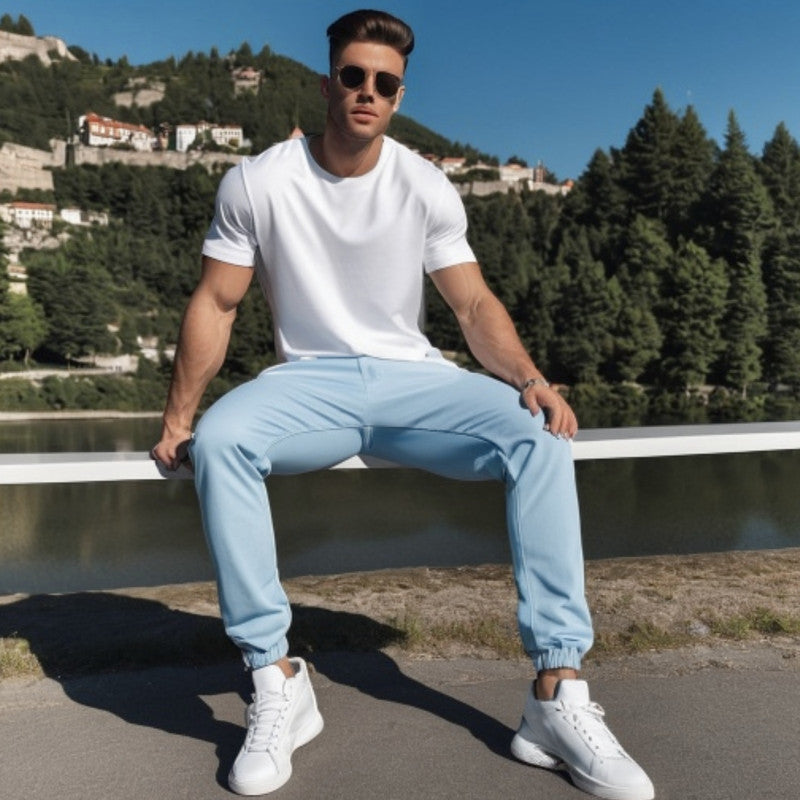 Calça Jogger JEANS CLARO Masculina Sarja The KOBE B.