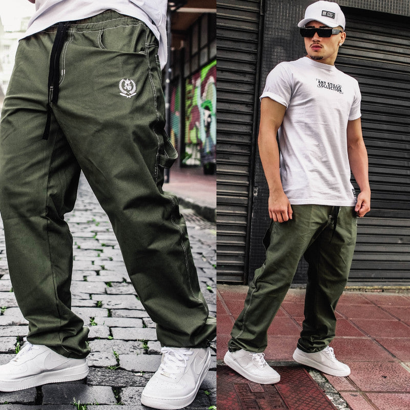 Calça Tradicional Reta Cargo VERDE Street Boss