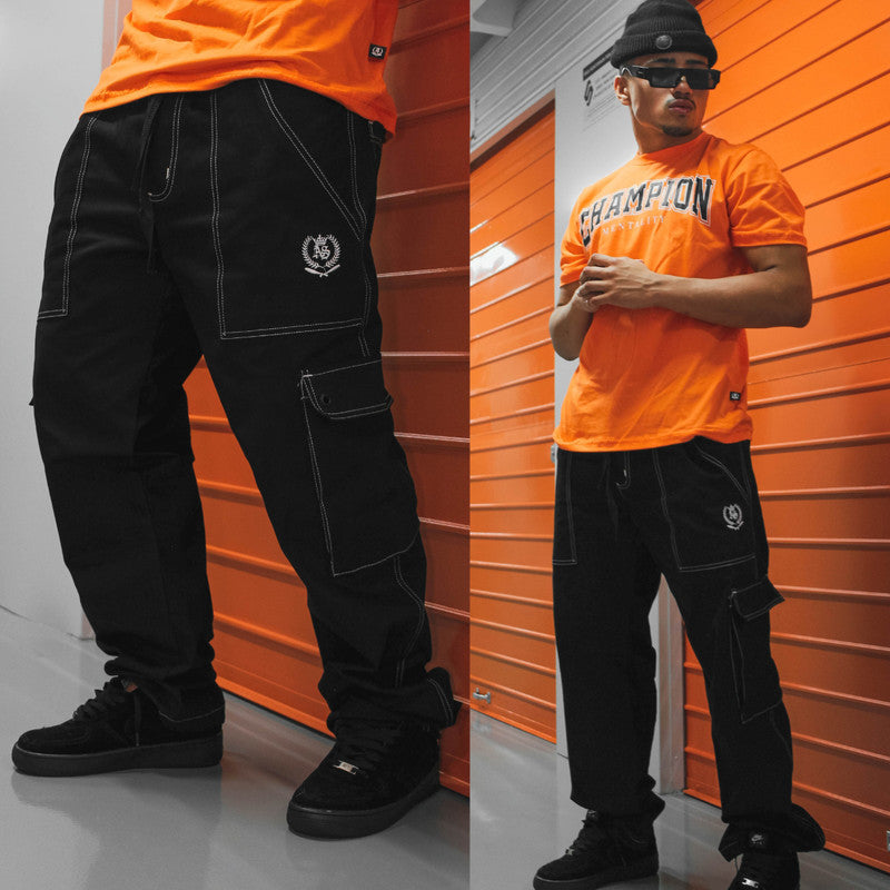 Calça Tradicional Reta Cargo PRETA Street Crew