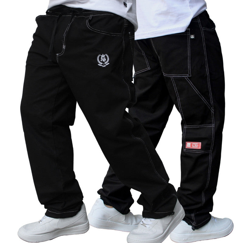 Calça Tradicional Reta Cargo PRETA Street Boss PLUS SIZE