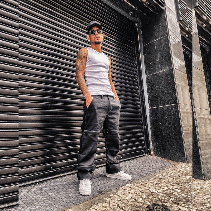 Calça Tradicional Reta Oversized PRETA Prince OF Football N10