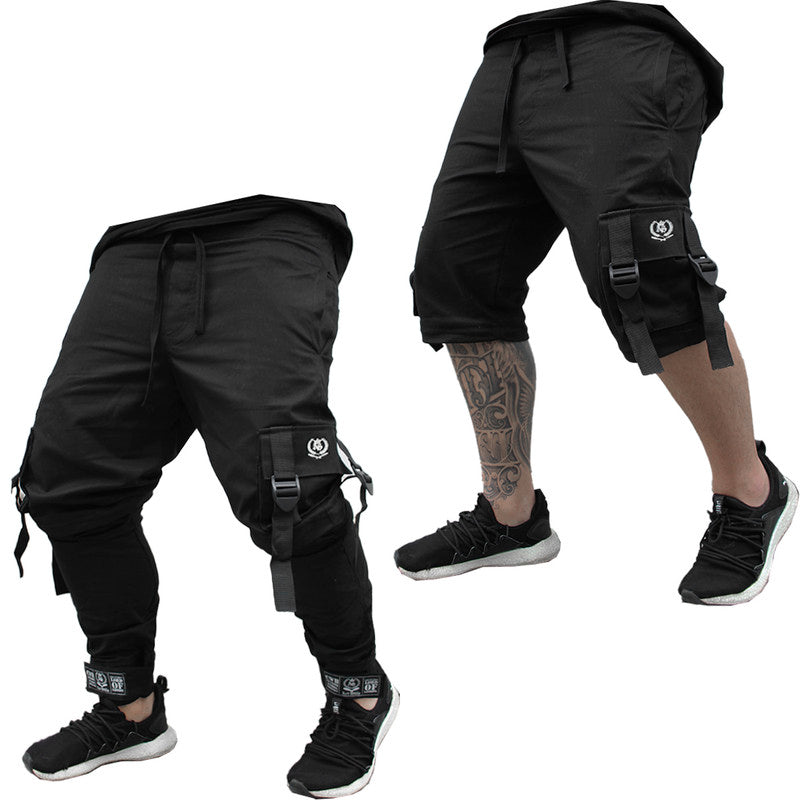 Calça Jogger Masculina PRETA Cargo Track Short