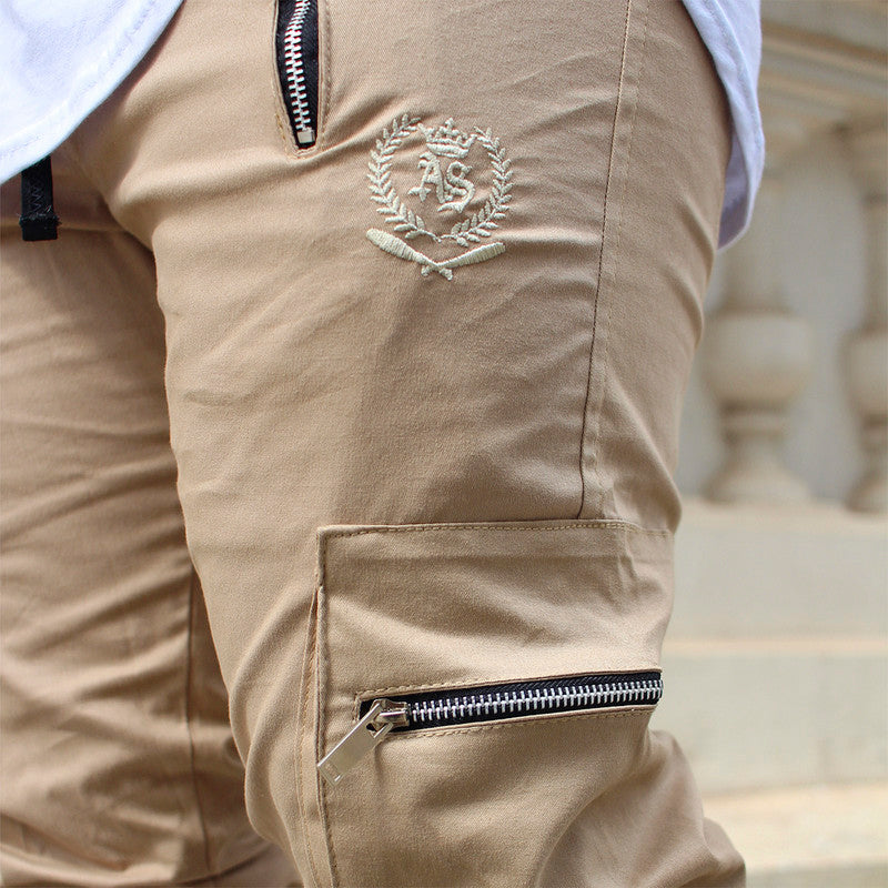 Calça Jogger Masculina BEGE Cargo Streetwear