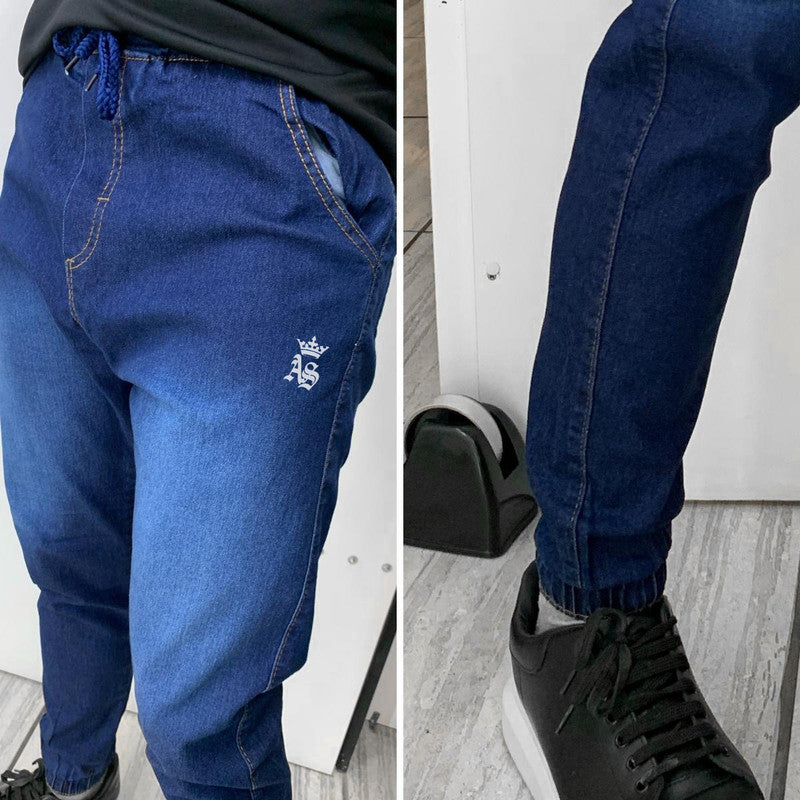 Calça Jogger JEANS ESCURO Masculina Sarja The KOBE B.