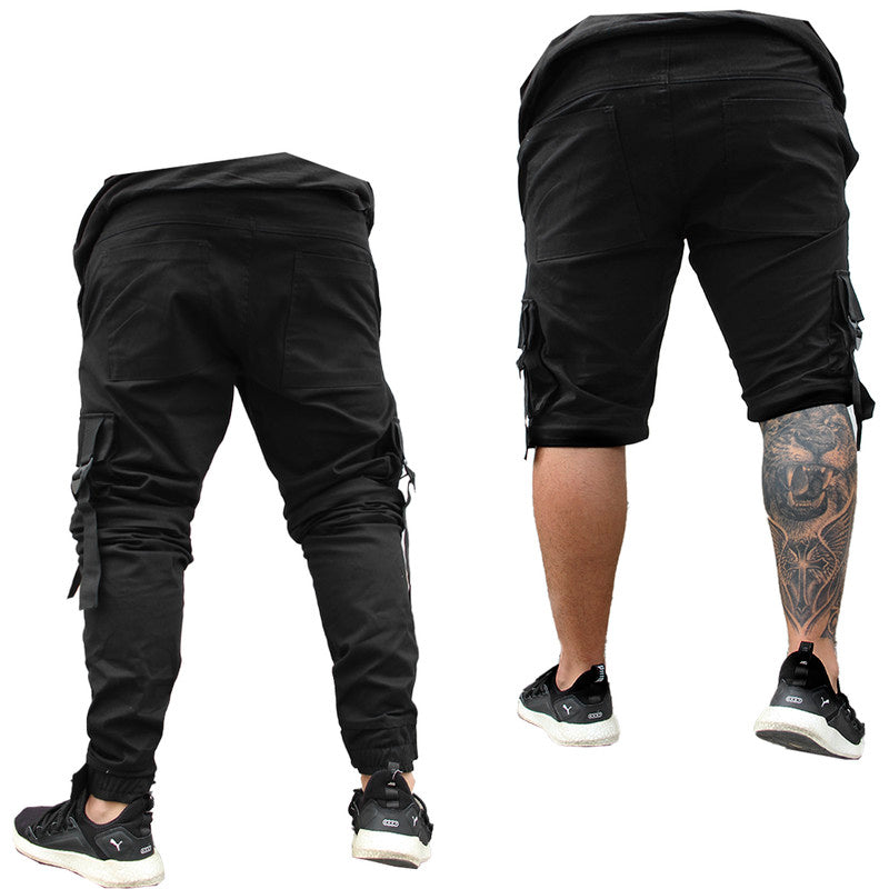 Calça Jogger Masculina PRETA Cargo Track Short