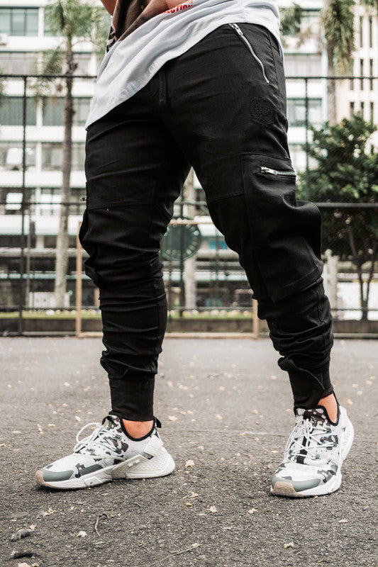 Calça Jogger Masculina PRETA Cargo Streetwear