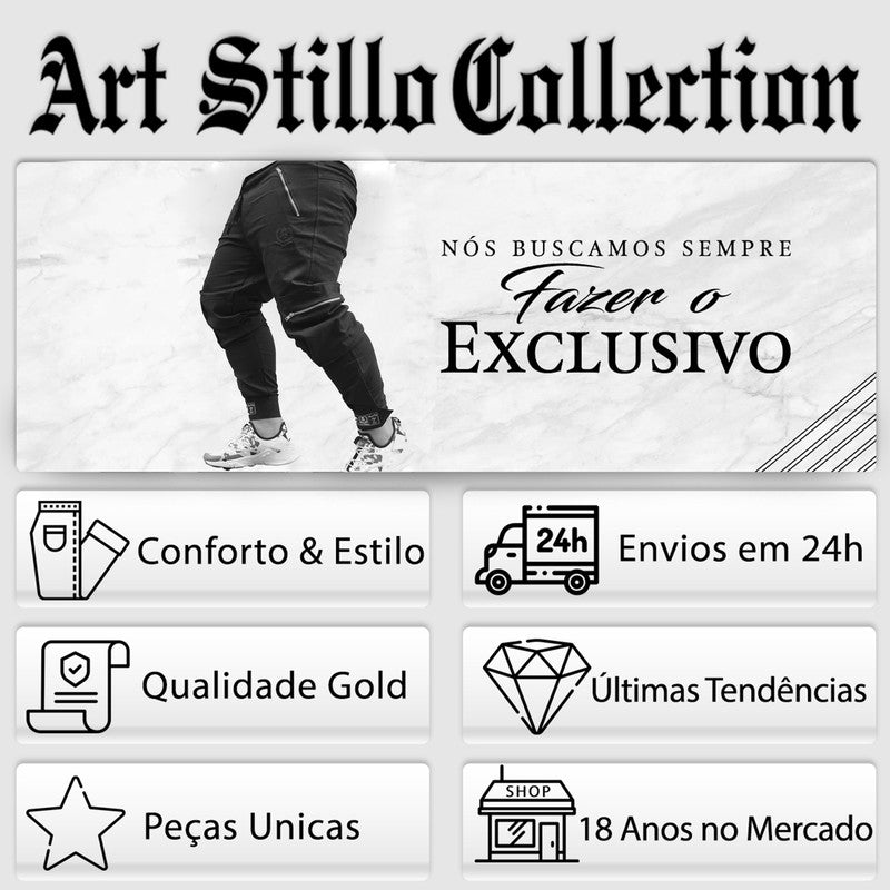 Calça Jogger Masculina PRETA Cargo Streetwear
