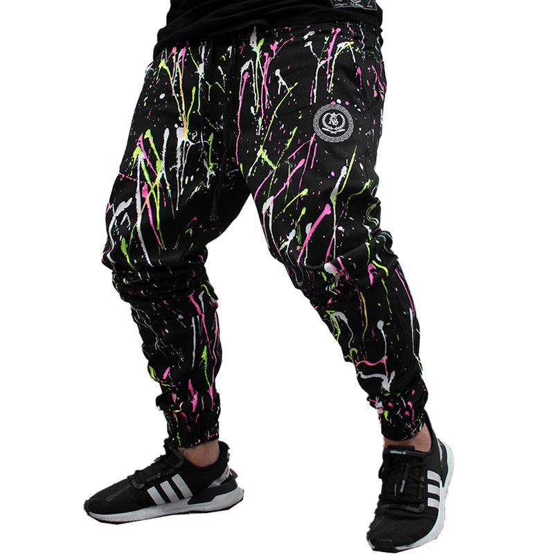 Calça Jogger Masculina PRETA Sarja Pintada Art Stillo