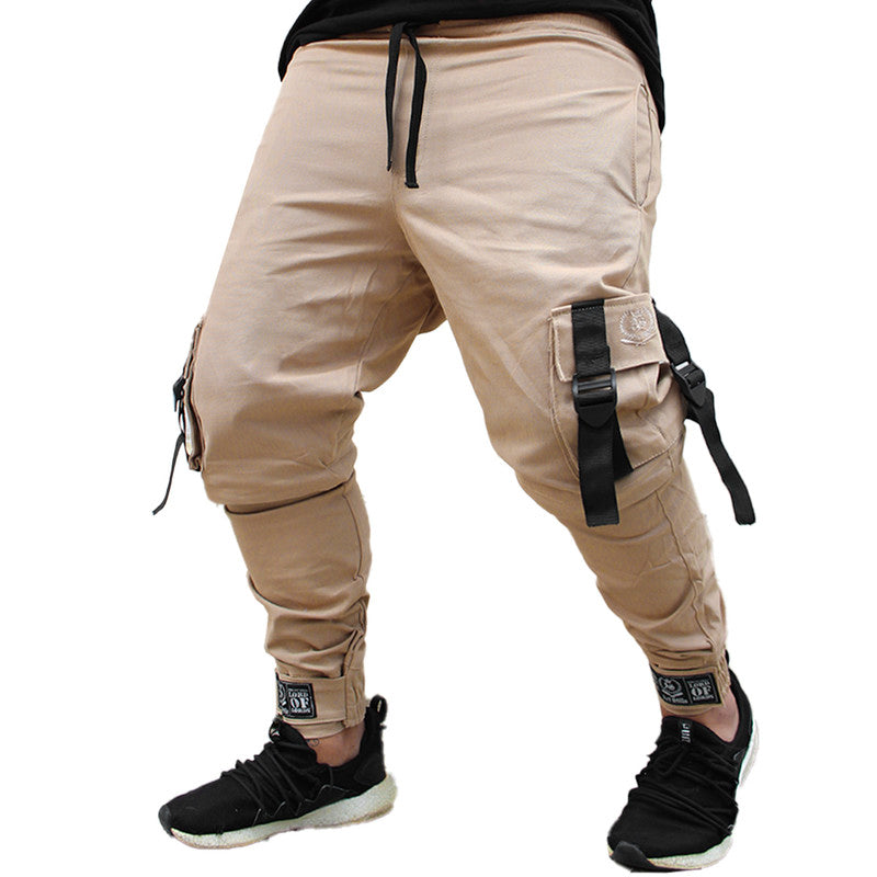 Calça Jogger Masculina BEGE Cargo Track Short PLUS SIZE