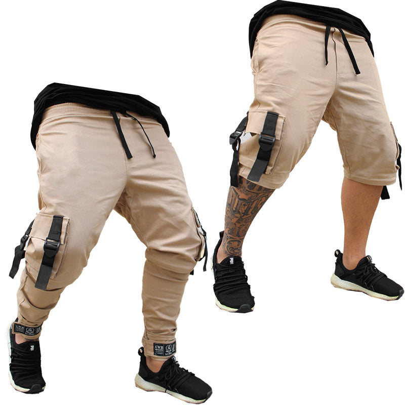 Calça Jogger Masculina BEGE Cargo Track Short