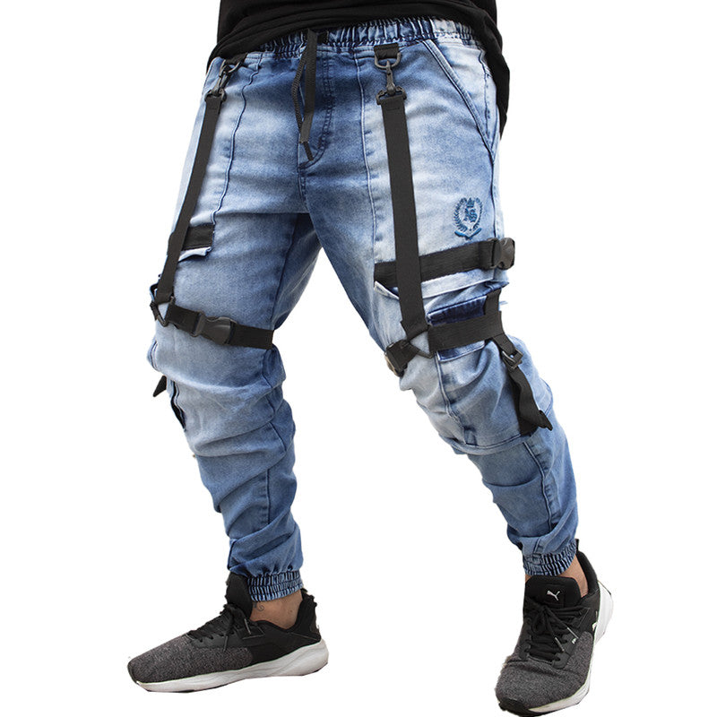 Calça Jogger Masculina JEANS AZUL New Combat Tracks