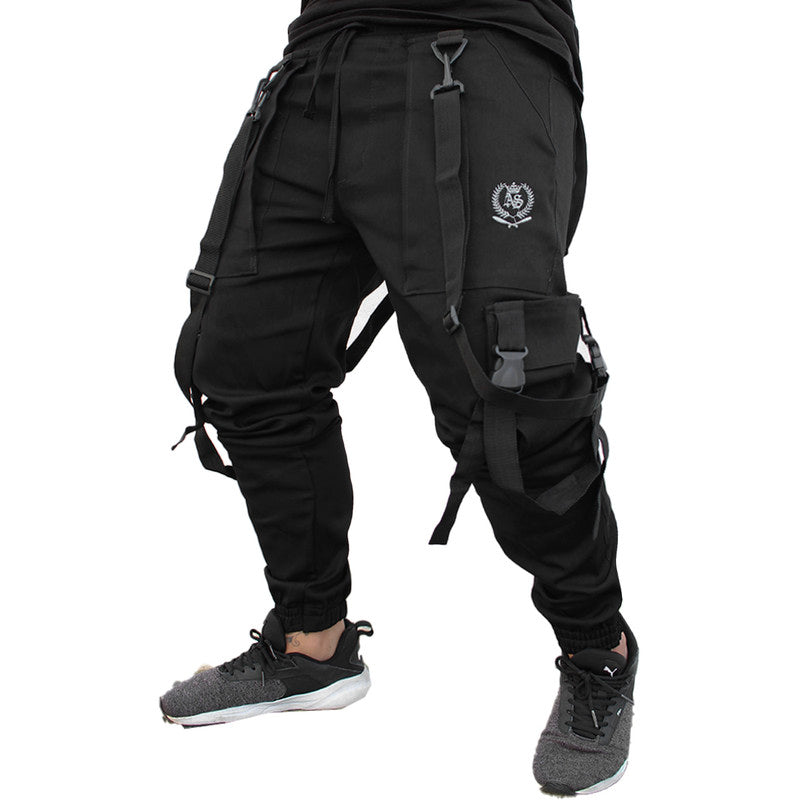 Calça Jogger Masculina PRETA Trend Suspenders Tracks PRETA
