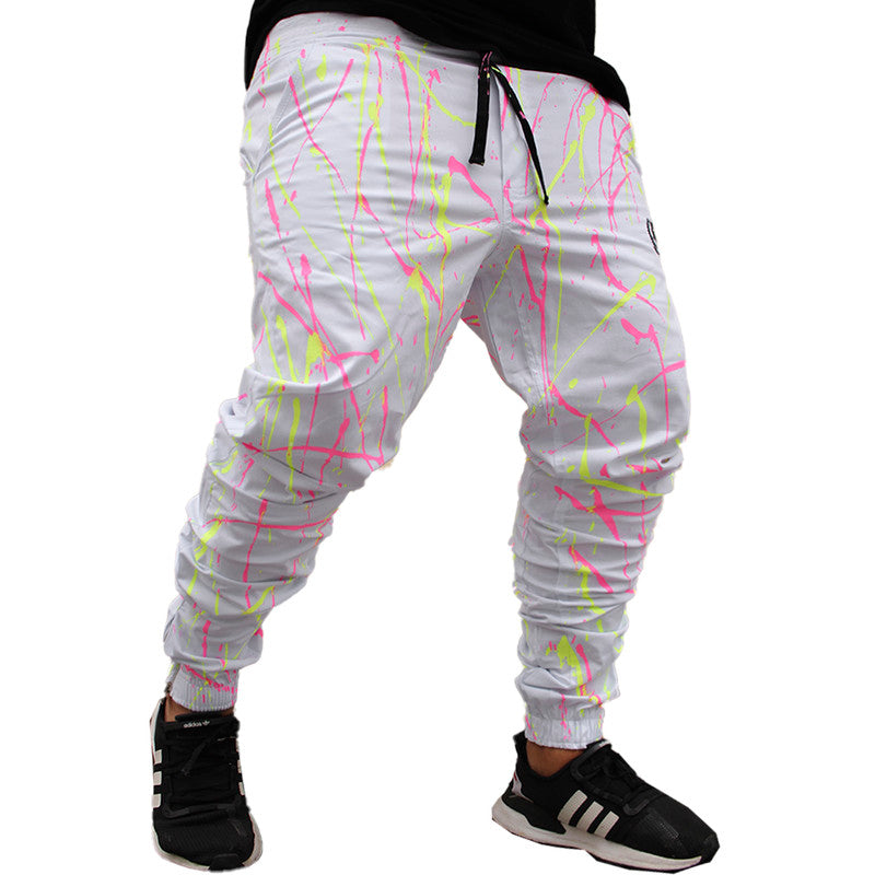 Calça Jogger Masculina BRANCA Sarja Pintada Art Stillo