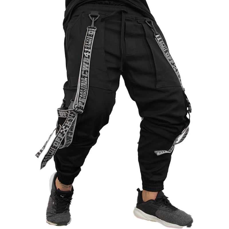 Calça Jogger Masculina PRETA Trend Suspenders Tracks CINZA PLUS SIZE