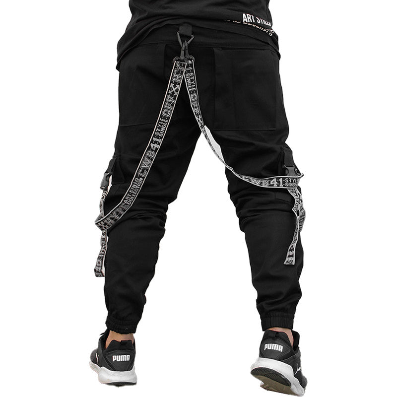 Calça Jogger Masculina PRETA Trend Suspenders Tracks CINZA PLUS SIZE