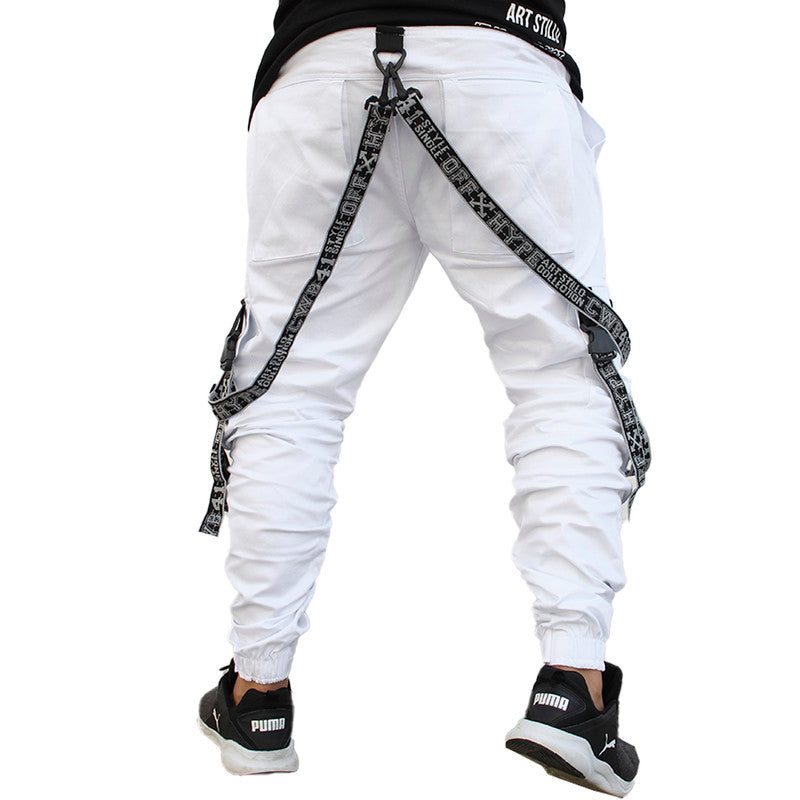 Calça Jogger Masculina BRANCA Trend Suspenders Tracks CINZA