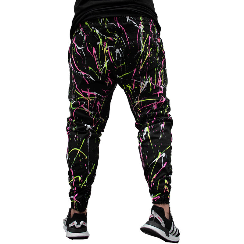 Calça Jogger Masculina PRETA Sarja Pintada Art Stillo
