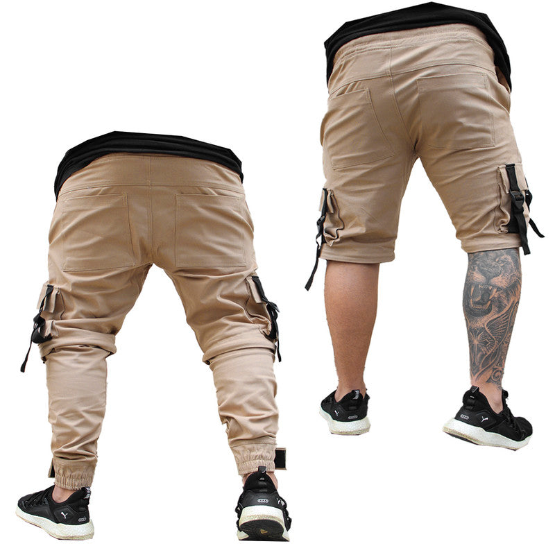 Calça Jogger Masculina BEGE Cargo Track Short