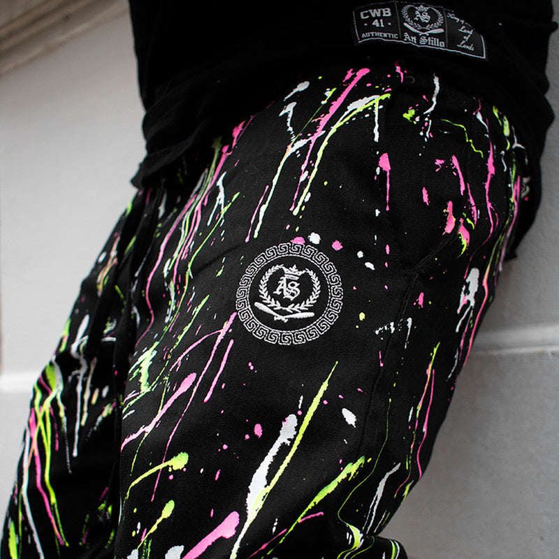 Calça Jogger Masculina PRETA Sarja Pintada Art Stillo