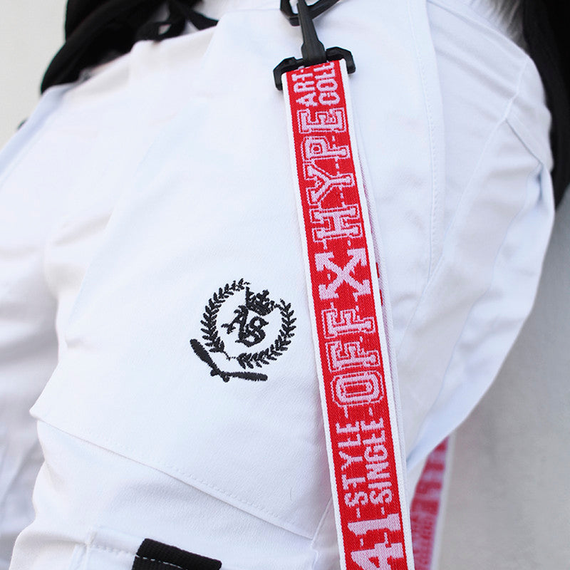 Calça Jogger Masculina BRANCA Trend Suspenders Tracks VERMELHA PLUS SIZE