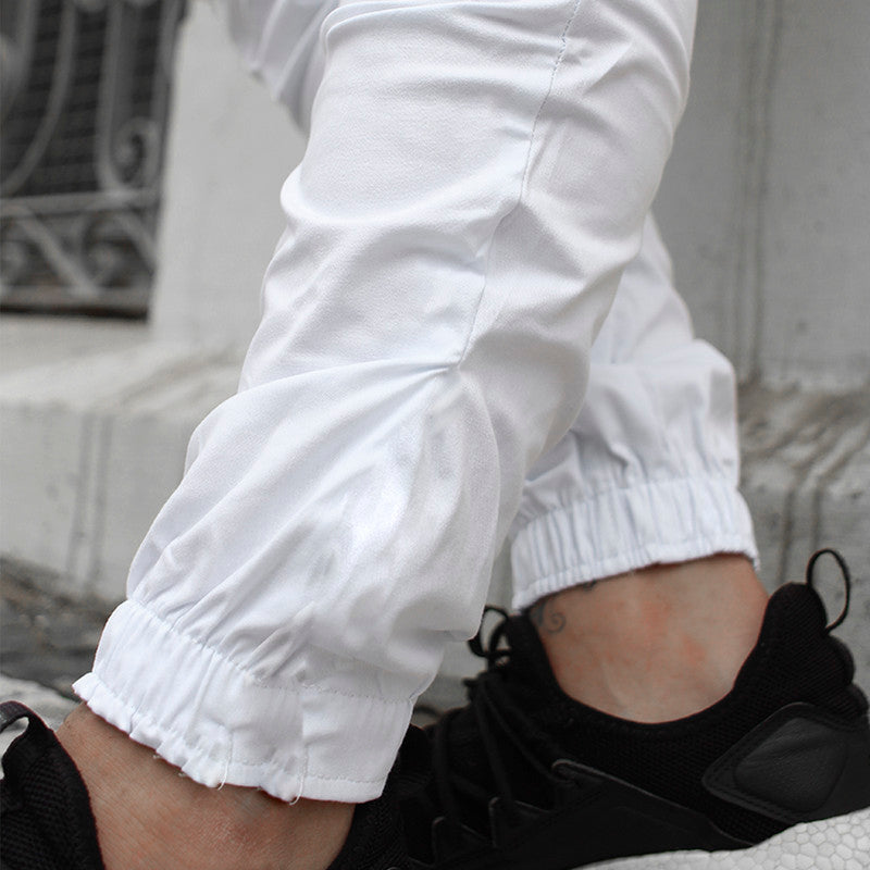 Calça Jogger Masculina BRANCA Básica LOGO PRETA