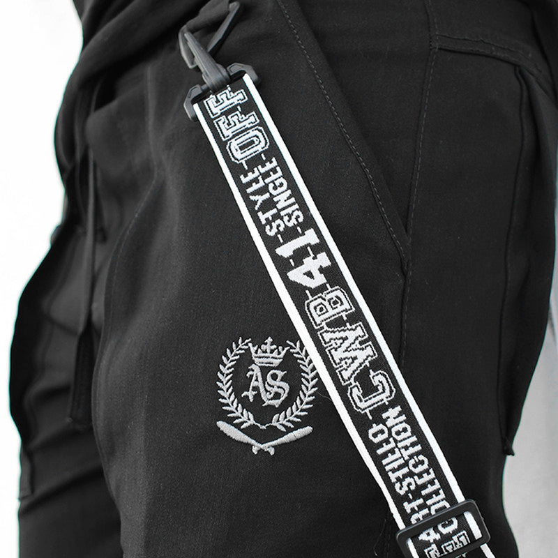 Calça Jogger Masculina PRETA Trend Suspenders Tracks BRANCA