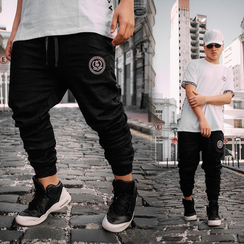 Calça Jogger Masculina PRETA BIG LOGO PLUS SIZE