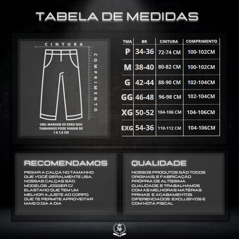 Calça Jogger Masculina BRANCA Básica LOGO PRETA